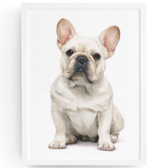 Watercolor French Bulldog Pet Portrait Wall Art Print Poster Unframed - Cute Dog - Picture 1 of 6
